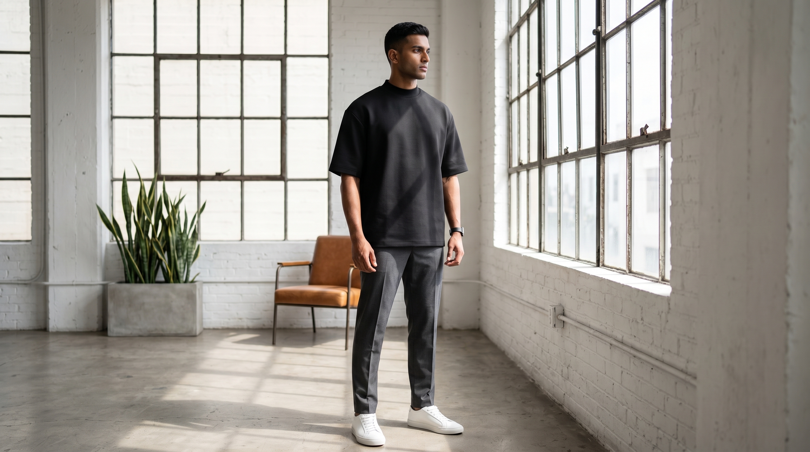 Structured black tee, loft